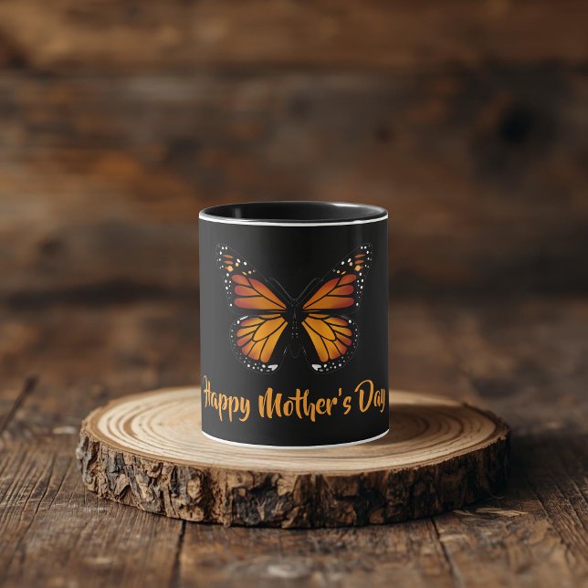 Monarch Butterfly Personalised Black Mug (Creator Uploaded)