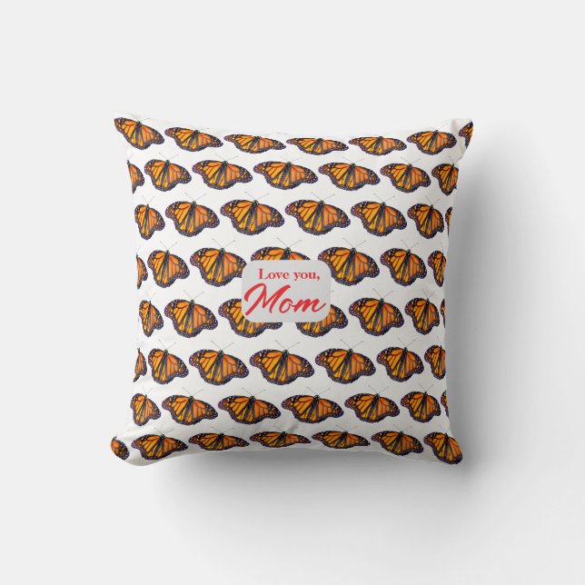 Monarch Butterfly Personalised for Mum Cushion (Front)