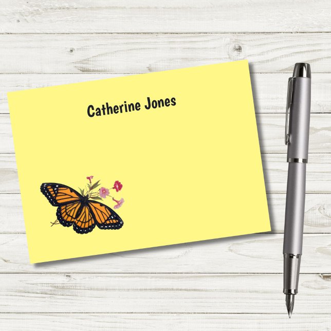 Monarch Butterfly Personalised Kids Post-It Notes (Our beautiful historic Monarch Butterfly can make it a pleasure to jot down notes!)