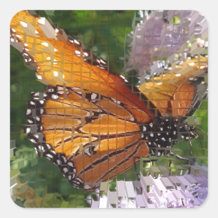Monarch Butterfly Photo Orange Insect Animal Square Sticker
