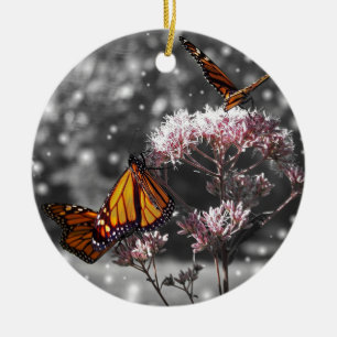 Monarch Butterfly Photo Stunning ADD TEXT Ceramic Ornament