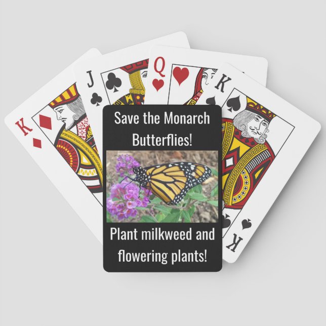 Monarch butterfly playing cards (Back)