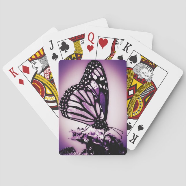 Monarch Butterfly, Purple Playing Cards (Back)