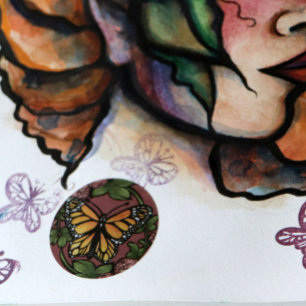 Monarch Butterfly Red Clover Garden Butterflies    Classic Round Sticker