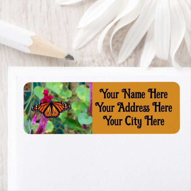 Monarch Butterfly Return Address Label (Insitu)
