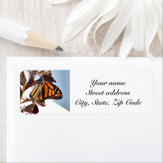Monarch Butterfly return address label Personalise