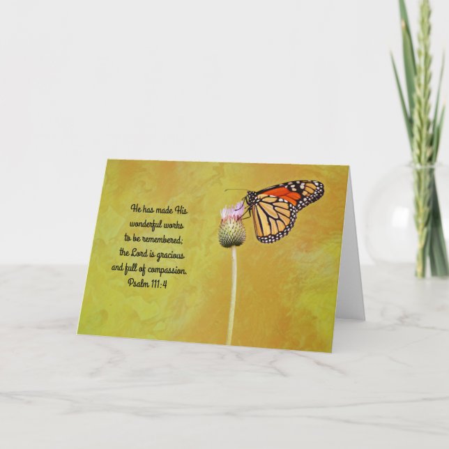 Monarch Butterfly Scripture Grace Card  (Front)