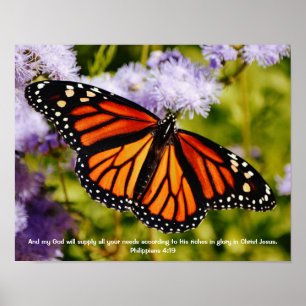 Monarch Butterfly Scripture Photographic Print