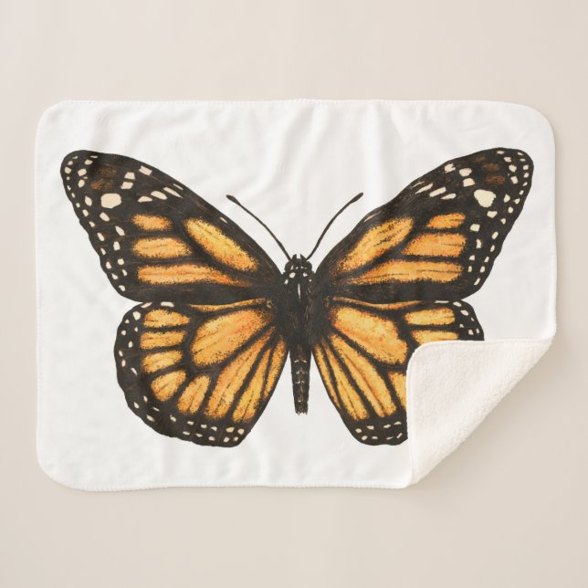 Monarch butterfly sherpa blanket (Front (Horizontal))