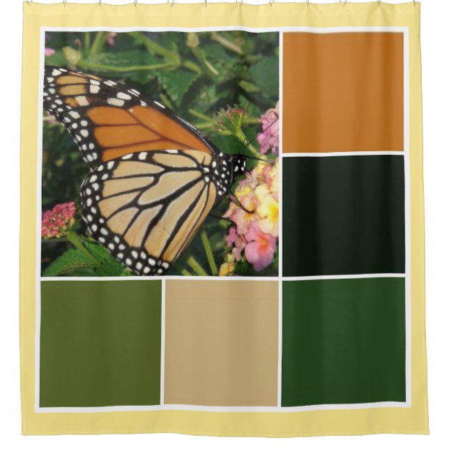 Monarch Butterfly Shower Curtain (Front)