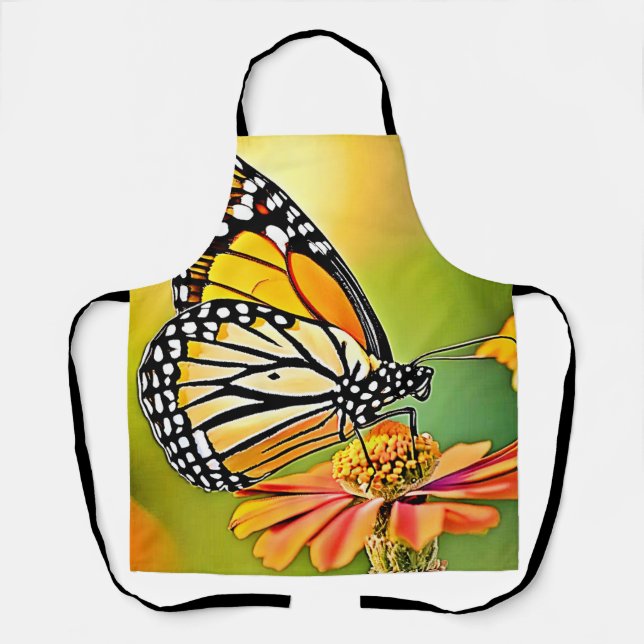 Monarch Butterfly Sip Design Apron (Front)