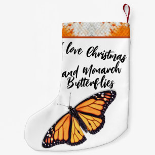 Monarch butterfly small christmas stocking