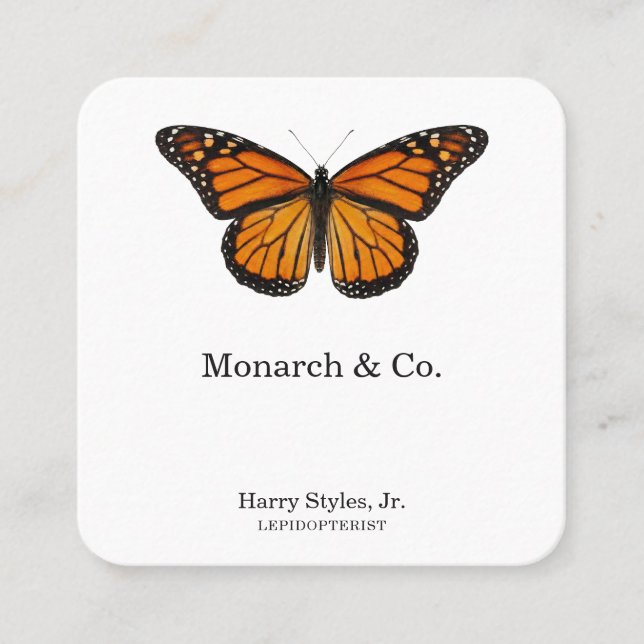 Monarch Butterfly Square Business Card (Front)