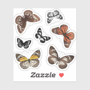 Monarch butterfly stickers set colorful butterfly