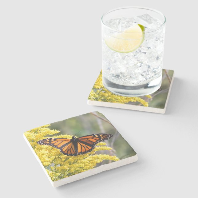 Monarch Butterfly Stone Coaster (Side)