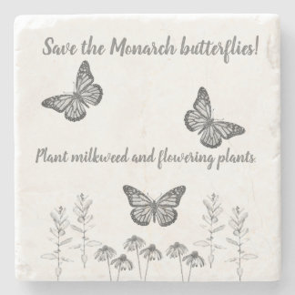 Monarch Butterfly Stone Coaster