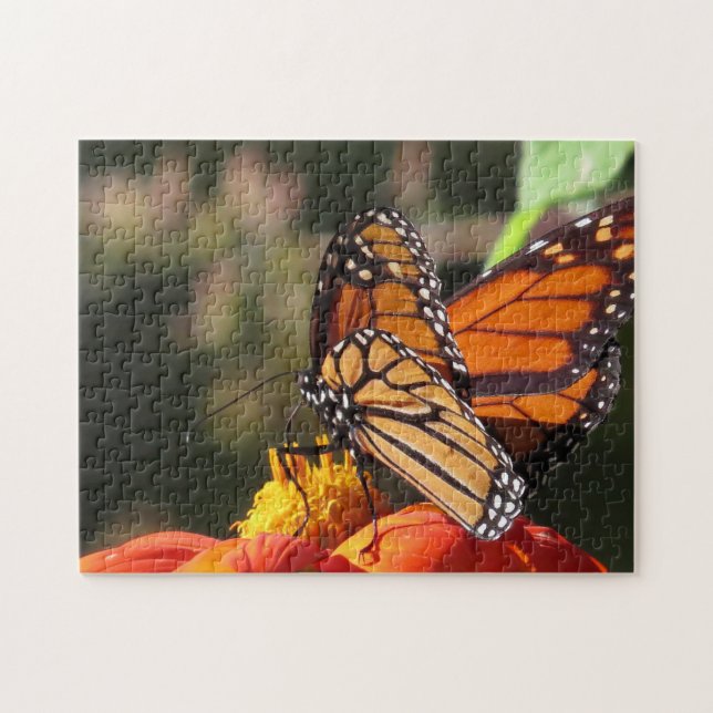 Monarch Butterfly Sunflower Flower Puzzle (Horizontal)
