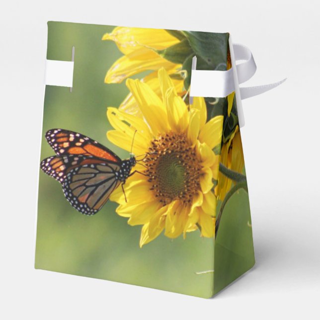 Monarch butterfly Sunflowers Favour Boxes (Back Side)