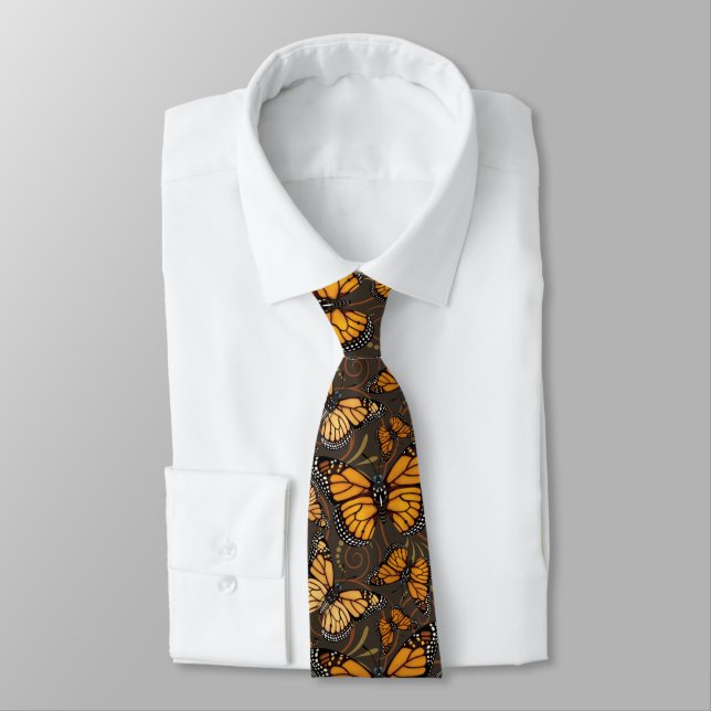 Monarch Butterfly Swirl Tie (Tied)