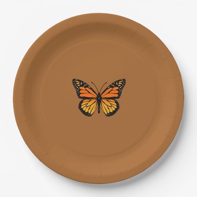 Monarch Butterfly Theme Paper Plate (Front)