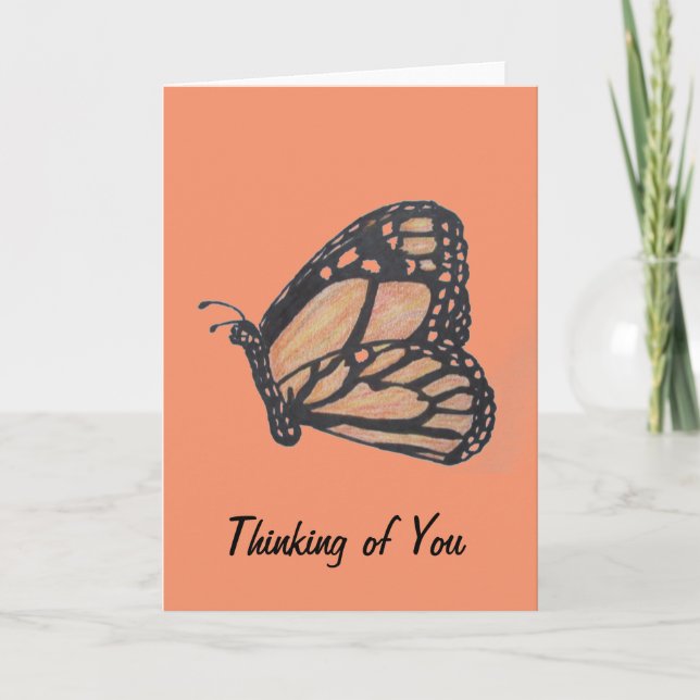 Monarch Butterfly Thinking of You Greeting Card (Front)