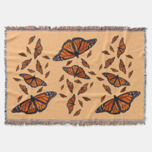 Monarch Butterfly Throw Blanket (Orange)