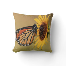 Monarch Butterfly Throw Pillow
