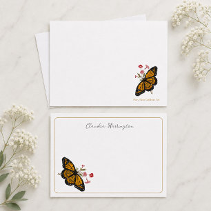 Monarch Butterfly Vintage Inspired Thank You Card