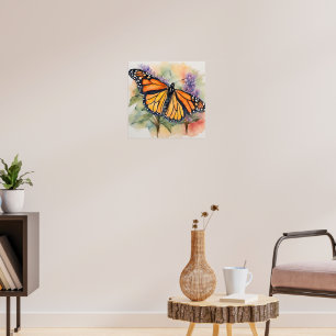 Monarch Butterfly Watercolor Print