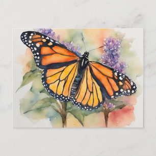 Monarch Butterfly Watercolor Print Postcard