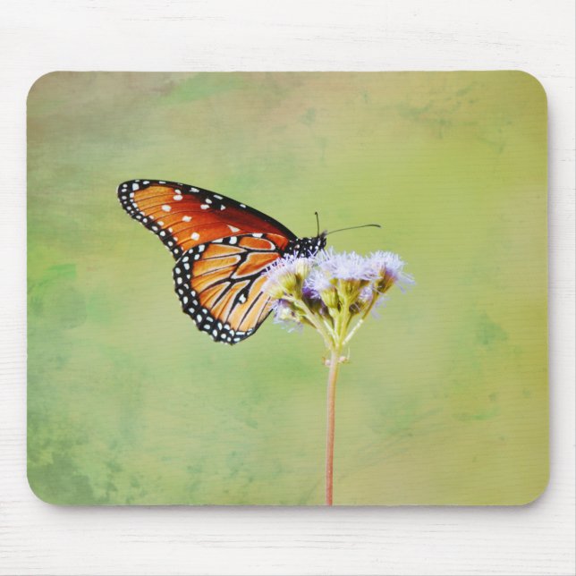 Monarch Butterfly Wildflower Art Mouse Pad (Front)