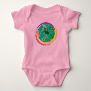 Monarch Butterfly Wildflower Garden Baby Bodysuit