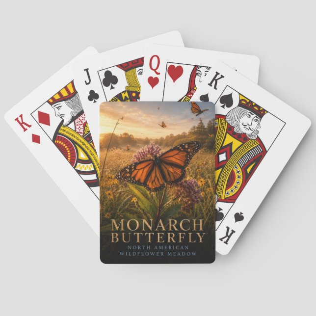 Monarch Butterfly Wildflower Meadow ANIMALS Playing Cards (Back)
