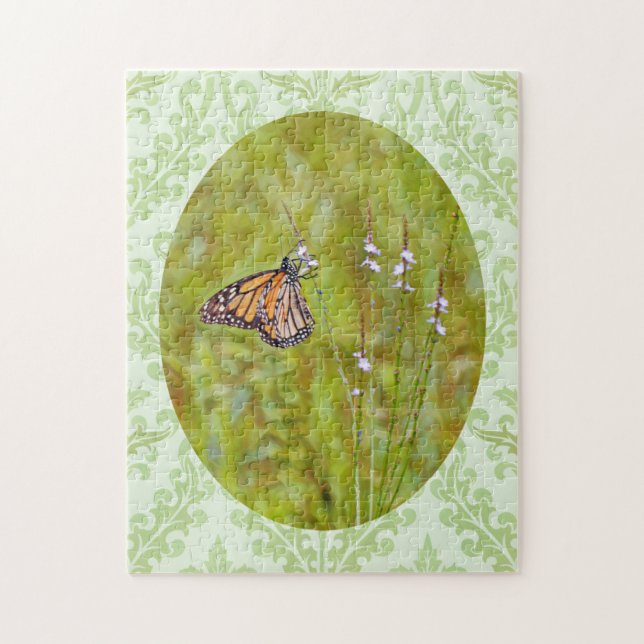 Monarch Butterfly Wildflowers Patterned Puzzle (Vertical)