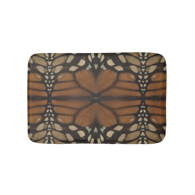 Monarch Butterfly Wing Close Up Pattern  Bath Mat (Front)