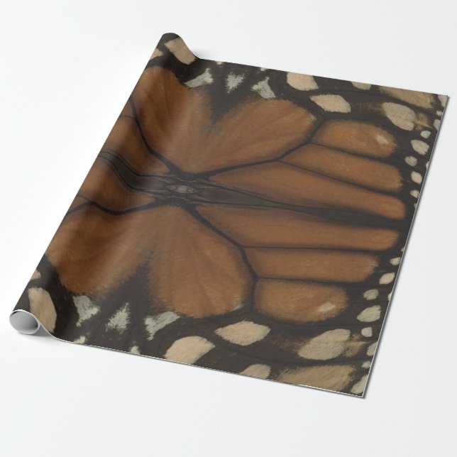 Monarch Butterfly Wing Close Up Pattern  Wrapping Paper (Unrolled)