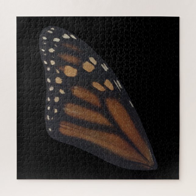 Monarch Butterfly Wing On Black  Jigsaw Puzzle (Vertical)