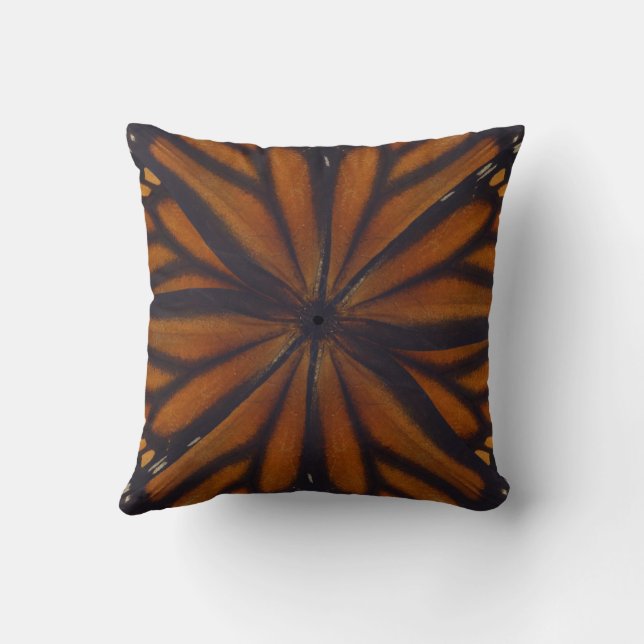 Monarch Butterfly Wings Circular Pattern Close Up  Cushion (Back)
