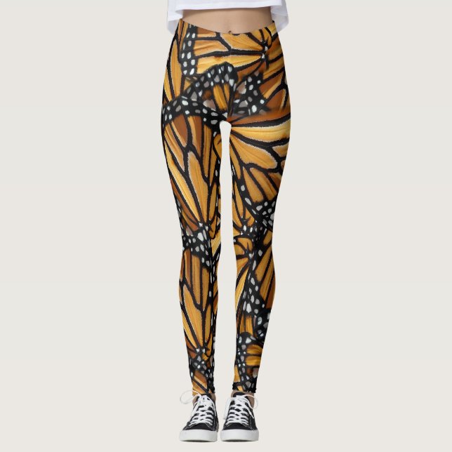 Monarch Butterfly Wings Pattern Leggings (Front)