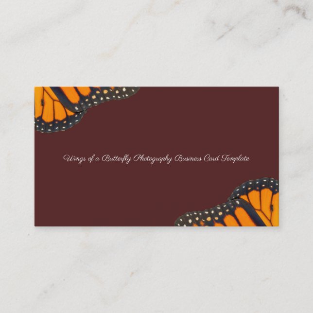 Monarch Butterfly Wings Photography Card Template (Front)