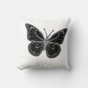 Monarch Butterfly with Detailed Wing Patterns Cushion