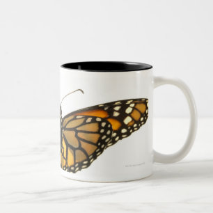 Monarch butterfly with wings spread Two-Tone coffee mug