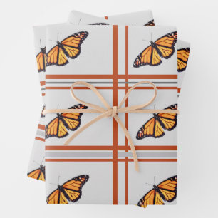 Monarch butterfly wrapping paper sheet