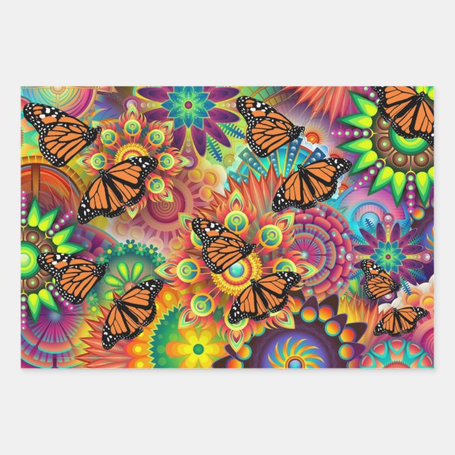 Monarch Butterfly Wrapping Paper Sheet (Front)