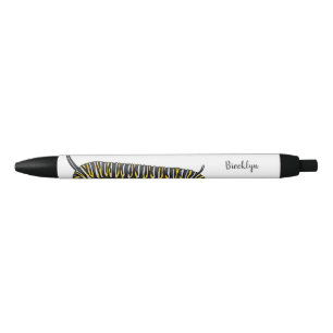 Monarch caterpillar cartoon illustration black ink pen