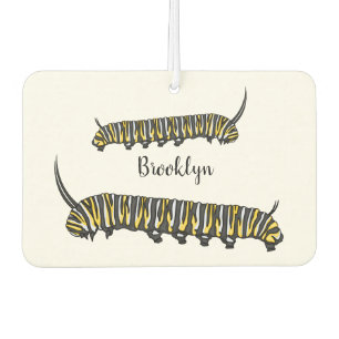 Monarch caterpillar cartoon illustration  car air freshener