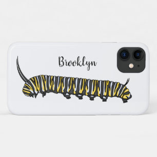 Monarch caterpillar cartoon illustration  iPhone 11 case