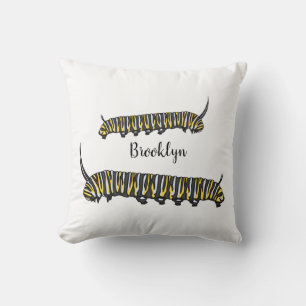 Monarch caterpillar cartoon illustration cushion