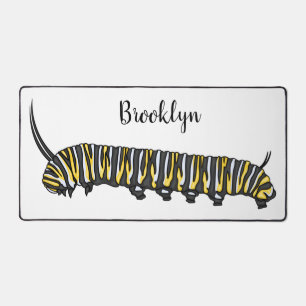 Monarch caterpillar cartoon illustration  desk mat