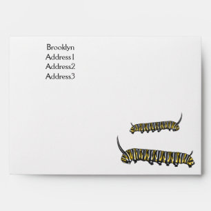 Monarch caterpillar cartoon illustration envelope